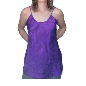 vintage royal purple slip top with embossed floral print.
